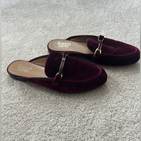 Franco Sarto Pippa Velvet Mules, Burgundy - Picture 6 of 8